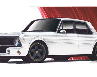 1965 Ford Falcon 4dr Project Car 12x24 inch Art Print by Jim Gerdom
