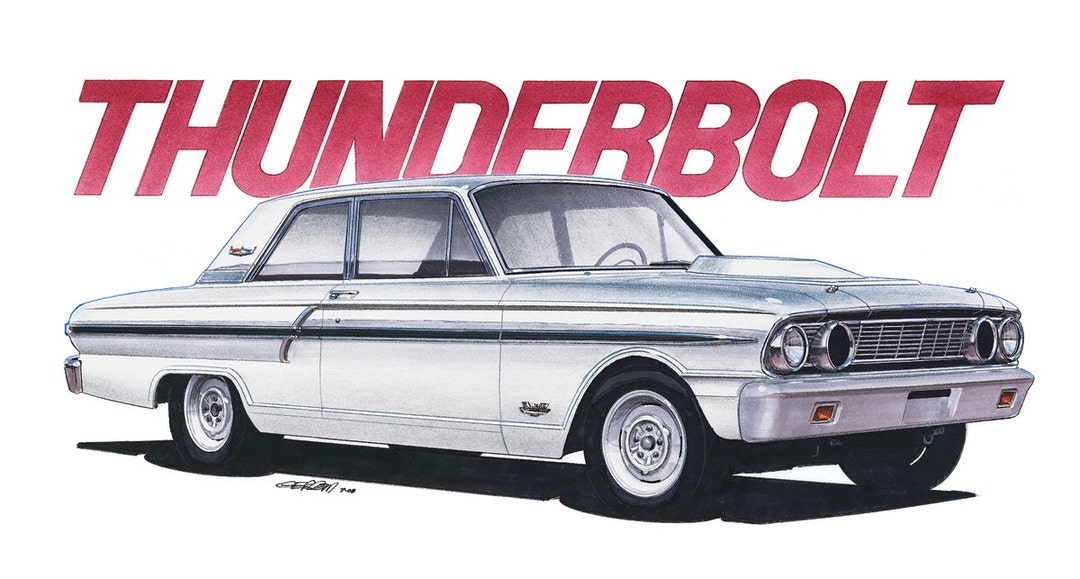 1964 Ford Fairlane Thunderbolt 12x24 Inch Art Print by Jim Gerdom