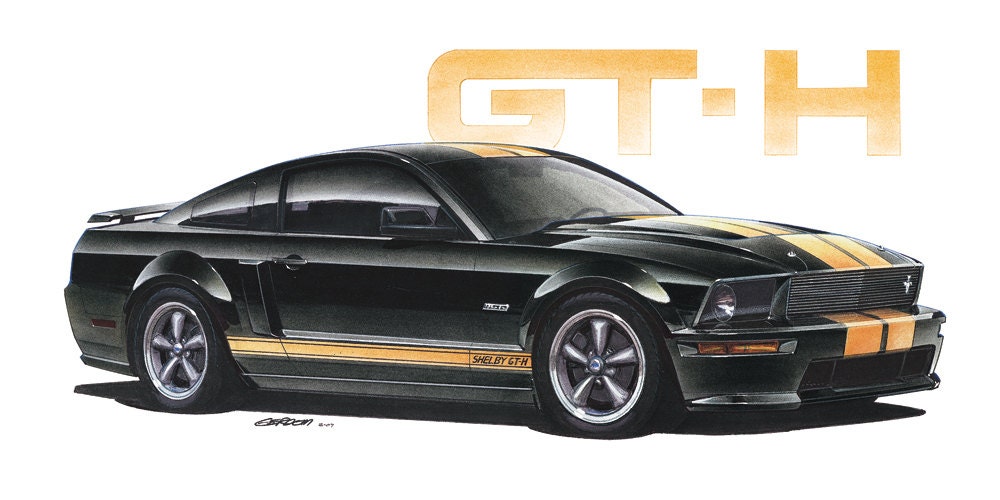 2006 Ford Shelby Mustang GT-H 12x24 Inch Art Print by Jim Gerdom