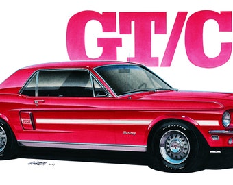 1968 Ford Mustang GT/CS 12x24 inch Art Print by Jim Gerdom