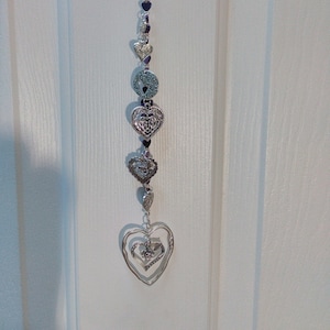 HEARTS SUNCATCHER Car or House Jewelry Decor *Rear View Mirror Suncatcher*