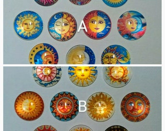 SUN MOON MAGNETS Choose Set A or B Mom Dad Day Birthday Glass Dome 15 Dollar Man Cave Gift She Shed Birthday Thanks Friend Hang the Artwork!