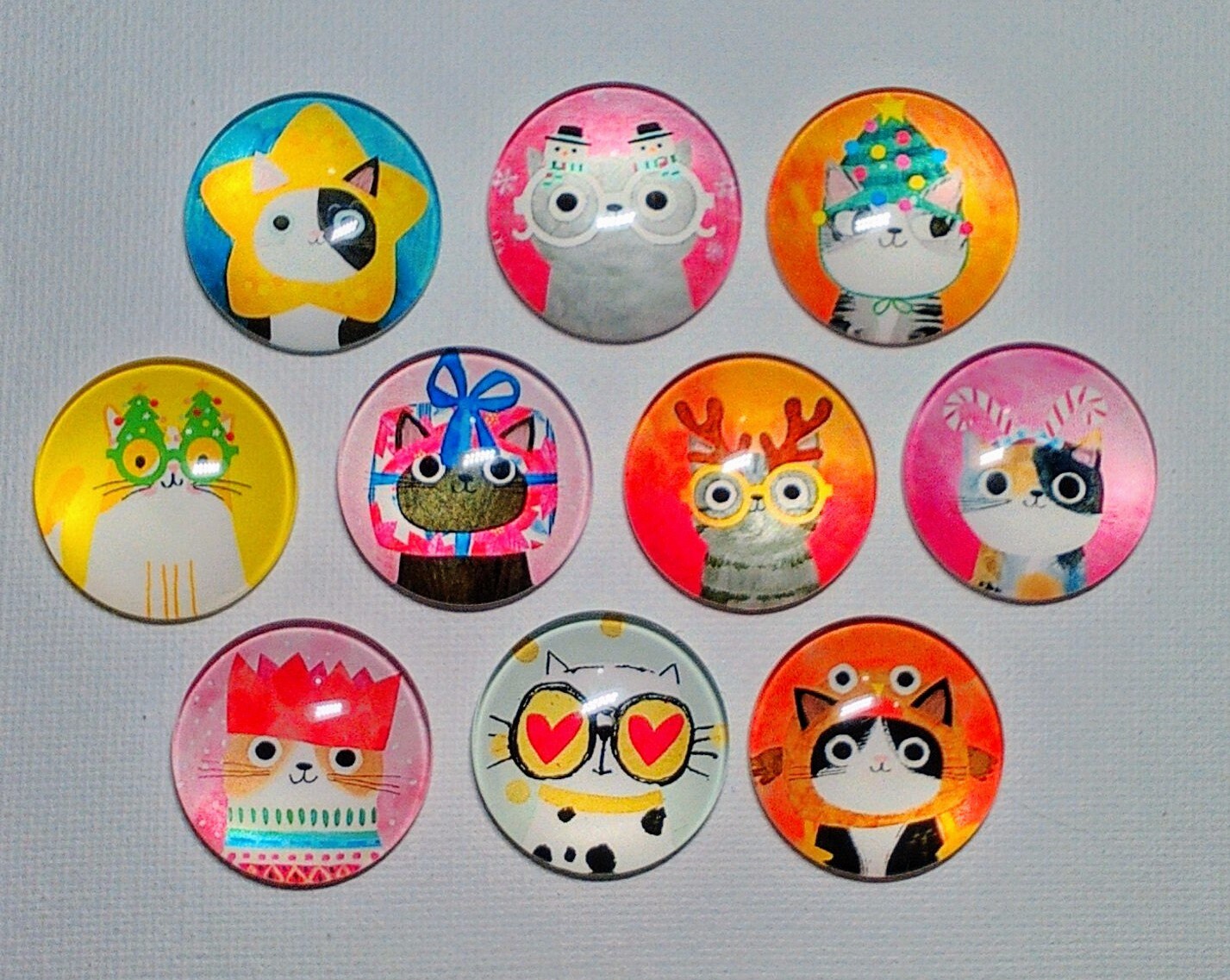 CATS Wearing HATS MAGNETS Set of 10 One Inch Round Glass Dome - Etsy