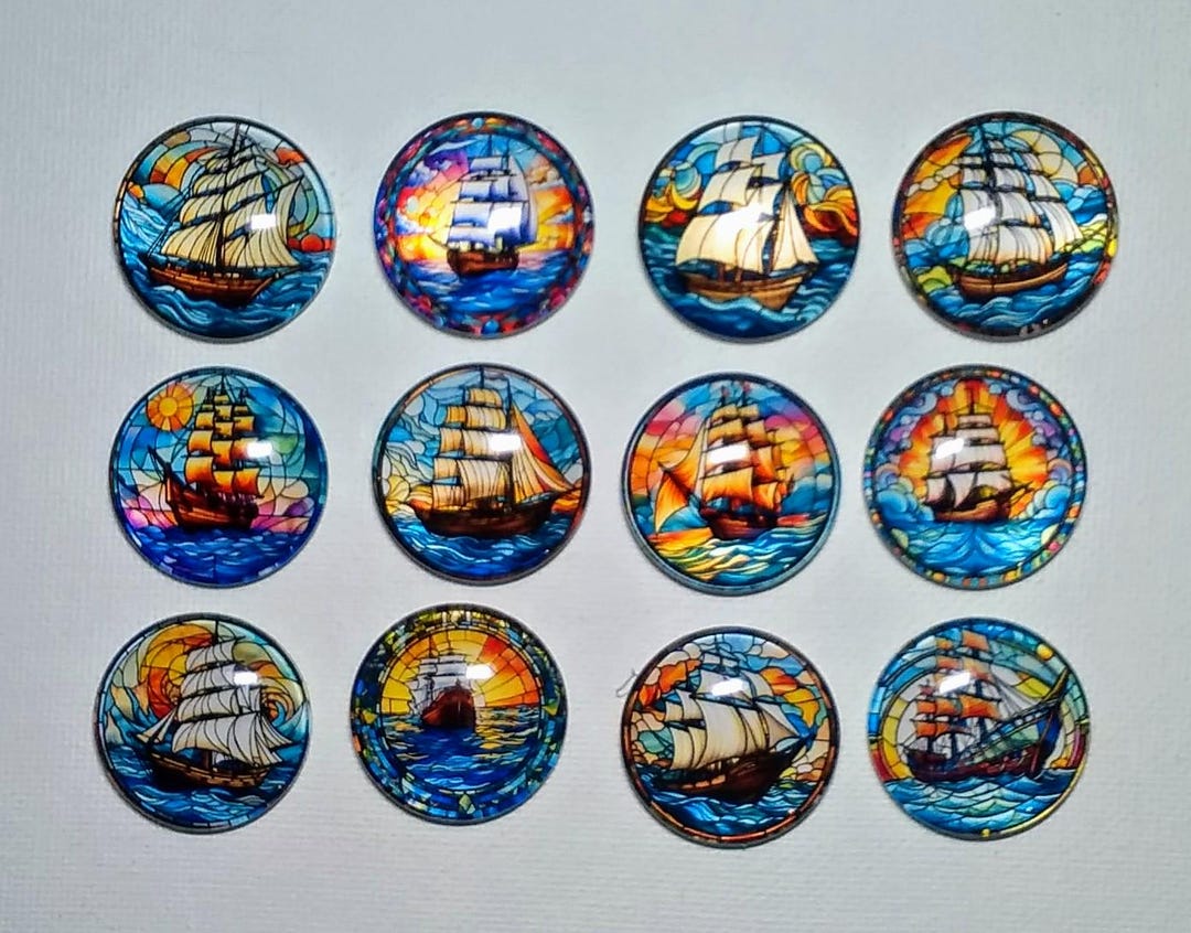 SHIP Magnets Set of 12 One Inch Round Glass Dome - Etsy