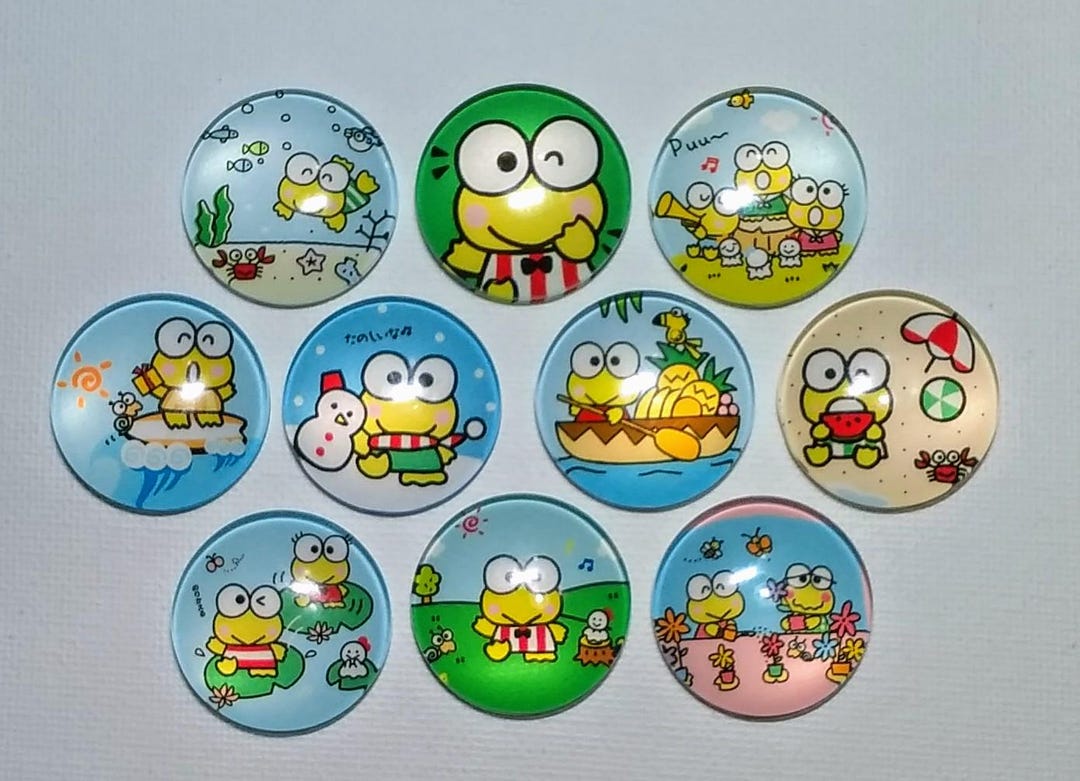 CARTOON Magnet Set of 10 One Inch Round Glass Dome Mom Friend Relative ...