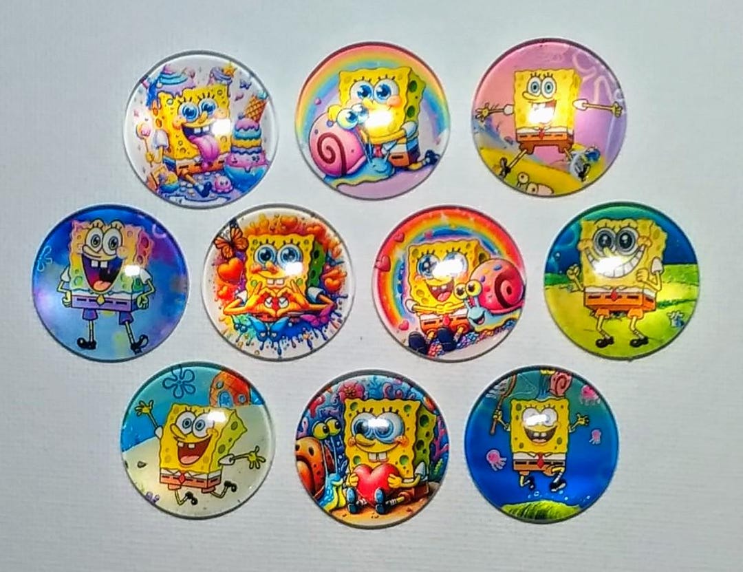 Cartoon Under the Sea Magnet Set of 10 One Inch Round Glass Dome ...