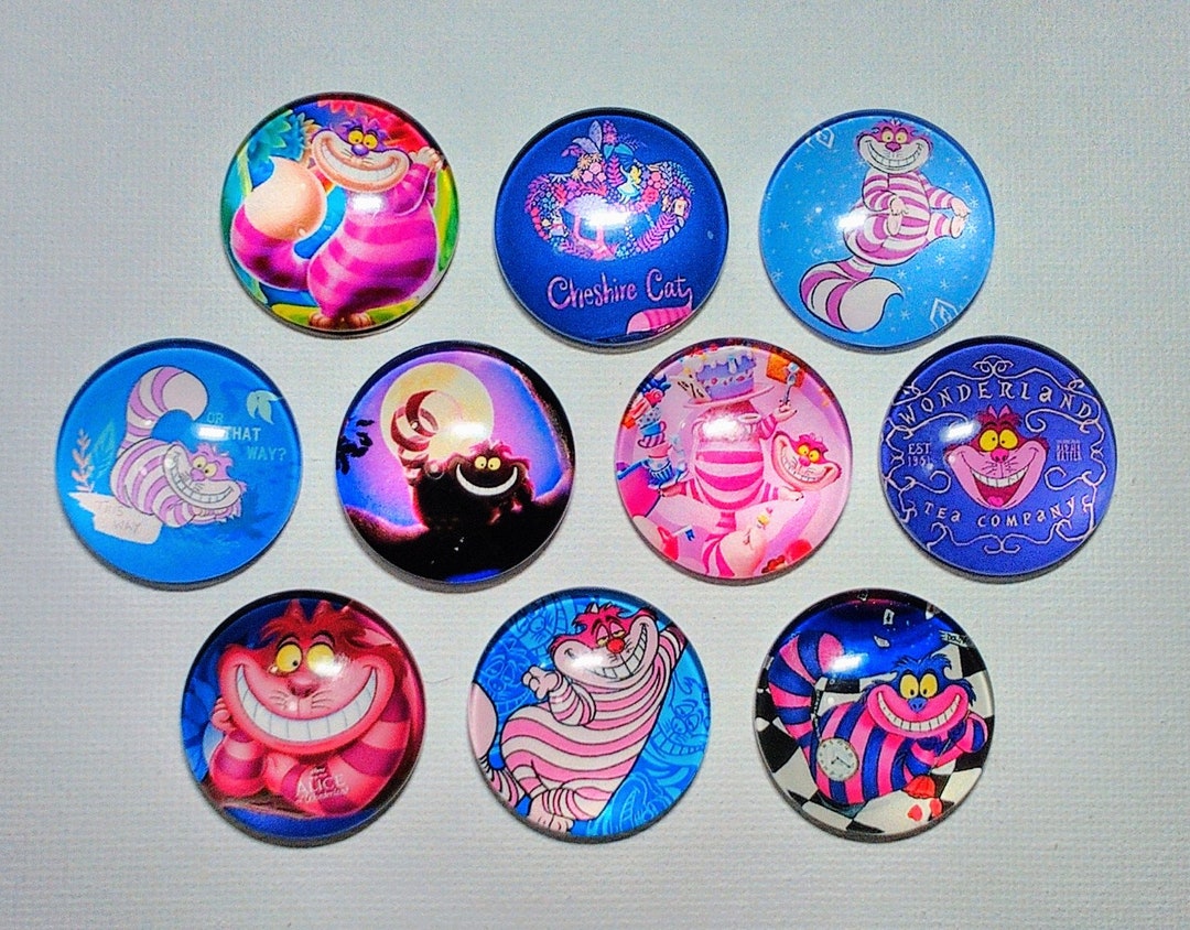 CAT ALICE Magnet Set of 10 One Inch Round Glass Dome - Etsy