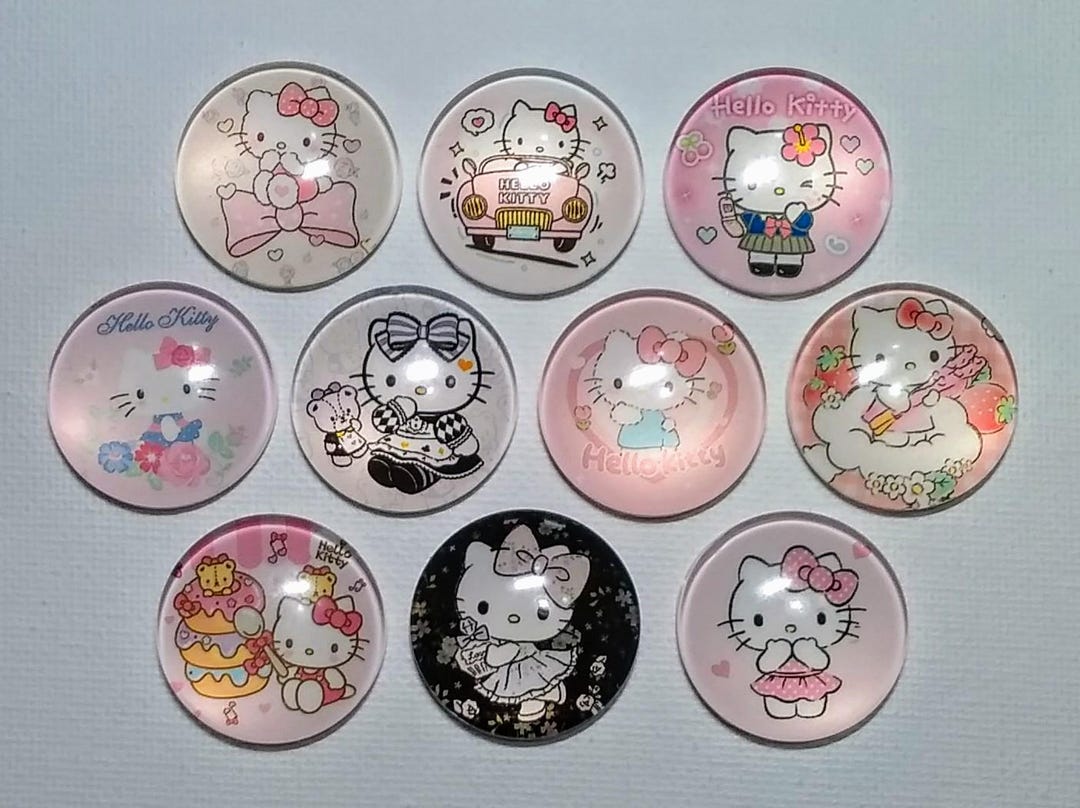 CARTOON Magnet Set of 10 One Inch Round Glass Dome *soft and Bright ...
