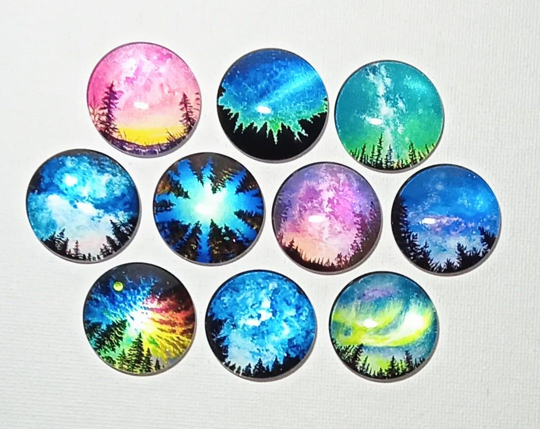 SKY TREES Magnets Set of 10 One Inch Round Glass Dome *look Up* - Etsy
