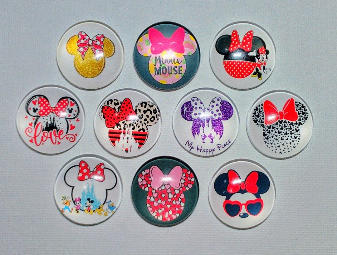 ANIMAL Magnet Set of 10 One Inch Round Glass Dome FUN Retro Vintage ...