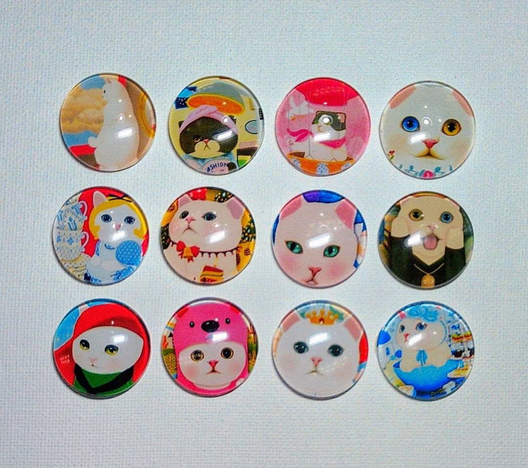 CATS Magnets Set of 12 One Inch Round Glass Dome - Etsy