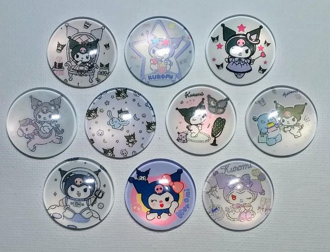 CARTOON Magnet Set of 10 One Inch Round Glass Dome *soft and Bright ...