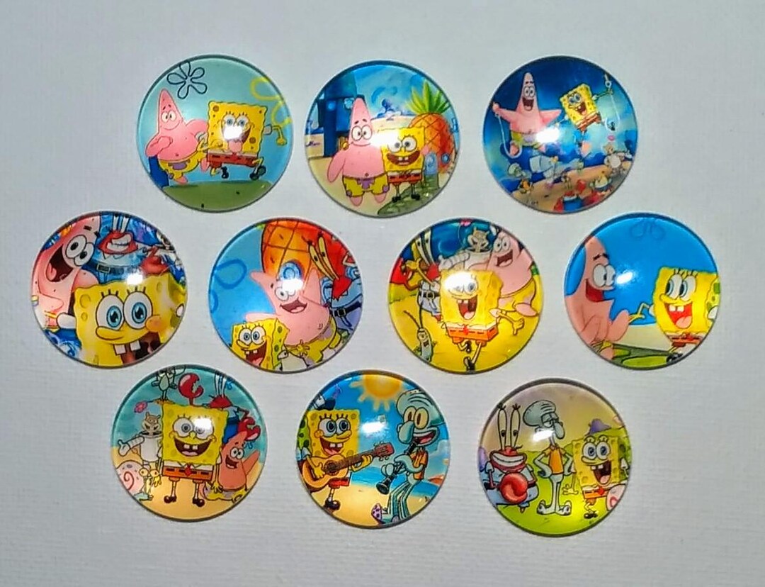 Cartoon Under the Sea Magnet Set of 10 One Inch Round Glass Dome Mom ...