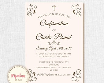 confirmation invite etsy