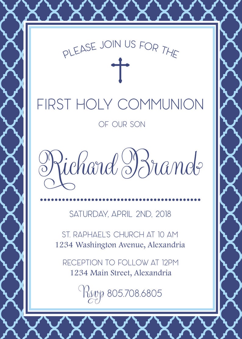 First Communion Invitation. First Holy Communion. Printable | Etsy