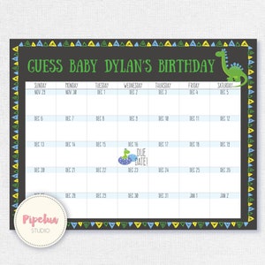 Baby Birthday Prediction Game, Dinosaur Game, Guess The Baby Birthday Game, Dinosaur Baby Shower Games, Dinosaur Baby Shower