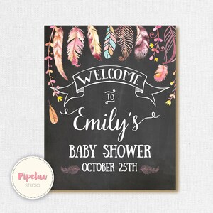 Welcome Baby Shower Sign. Chalkboard Welcome sign. Boho welcome sign. Chalkboard baby shower sign. Welcome bridal shower chalkboard