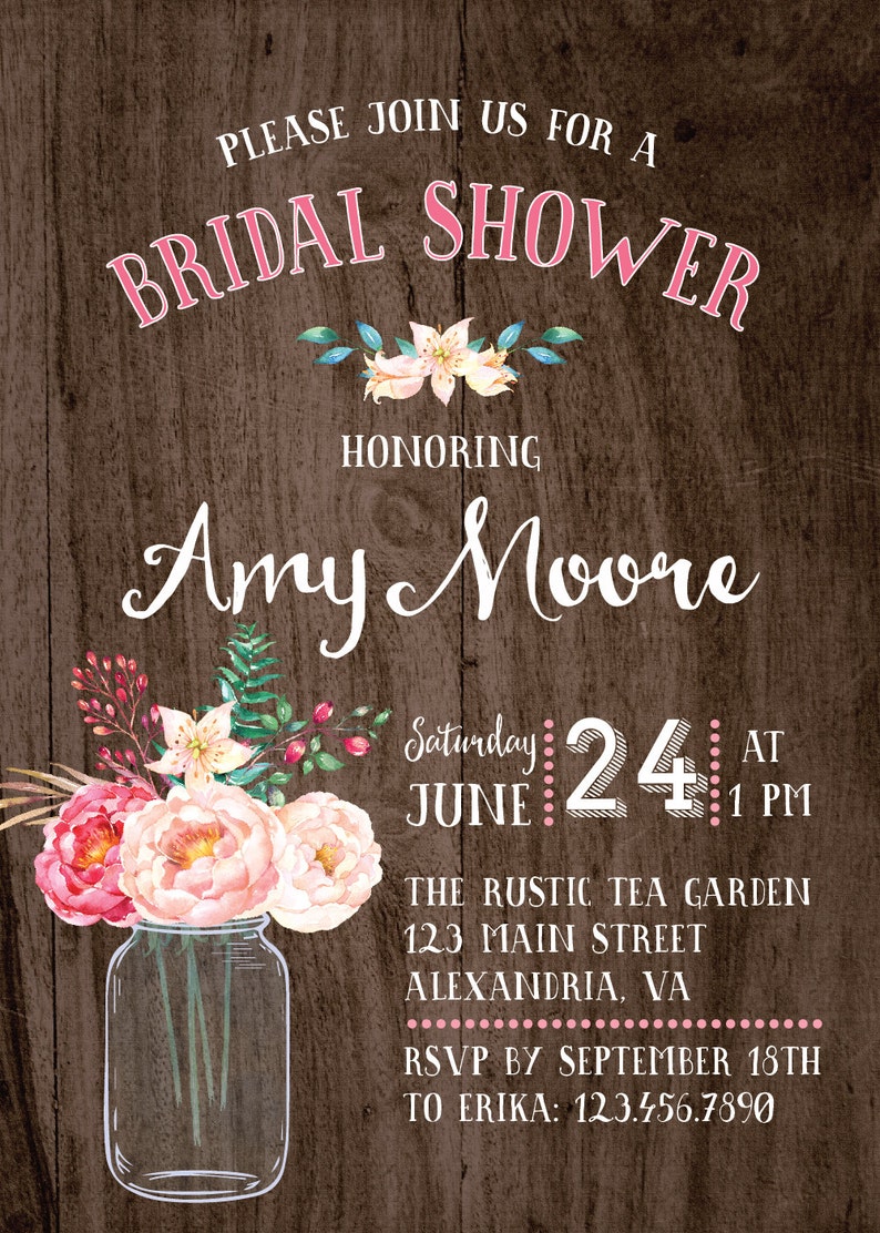 Bridal Shower Invitation. Rustic Bridal Shower Invitation Etsy