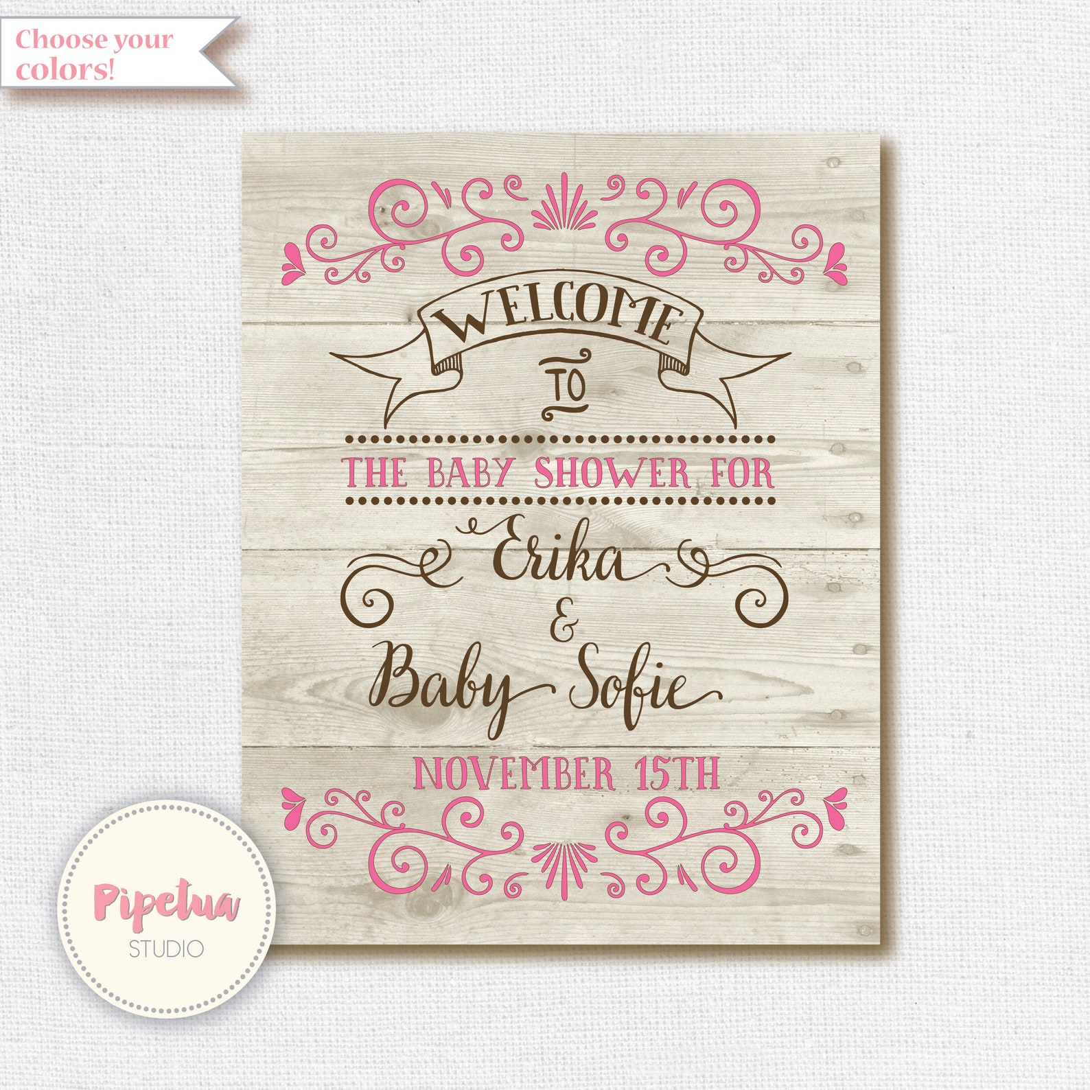 Baby Shower Sign. Wood Sign. Printable Wood Etsy