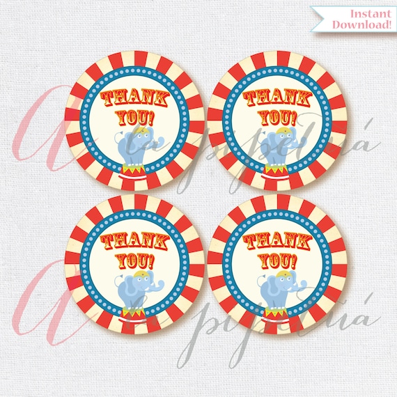 Thank You Favor Tags . Carnival Tags. Printable Tag. Carnival | Etsy