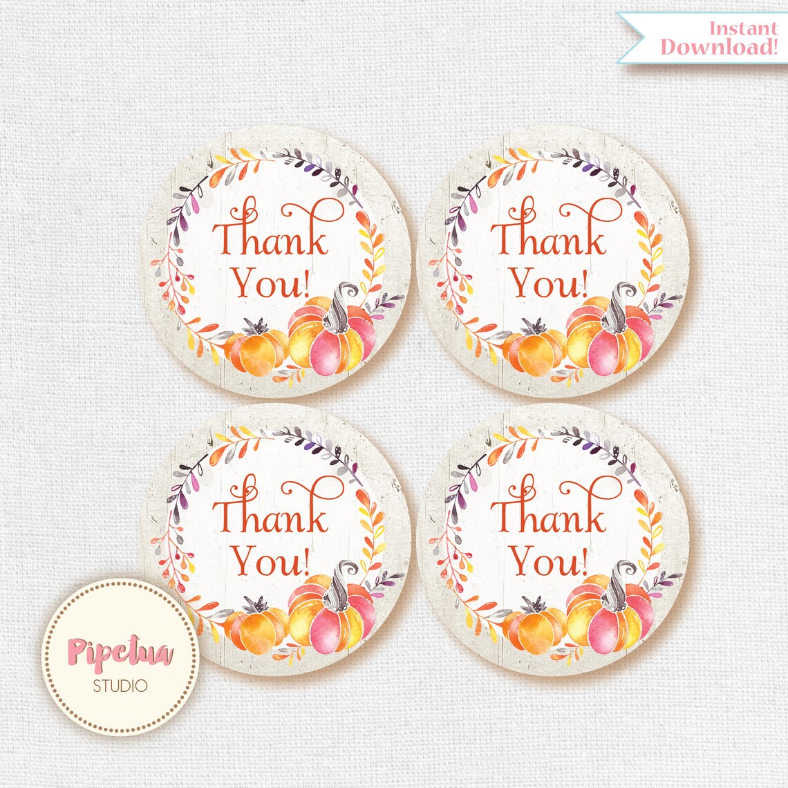 Pumpkin Thank You Card Pumpkin Card Pumpkin Baby Shower - Etsy