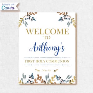 Cartel de bienvenida de Primera Comunión