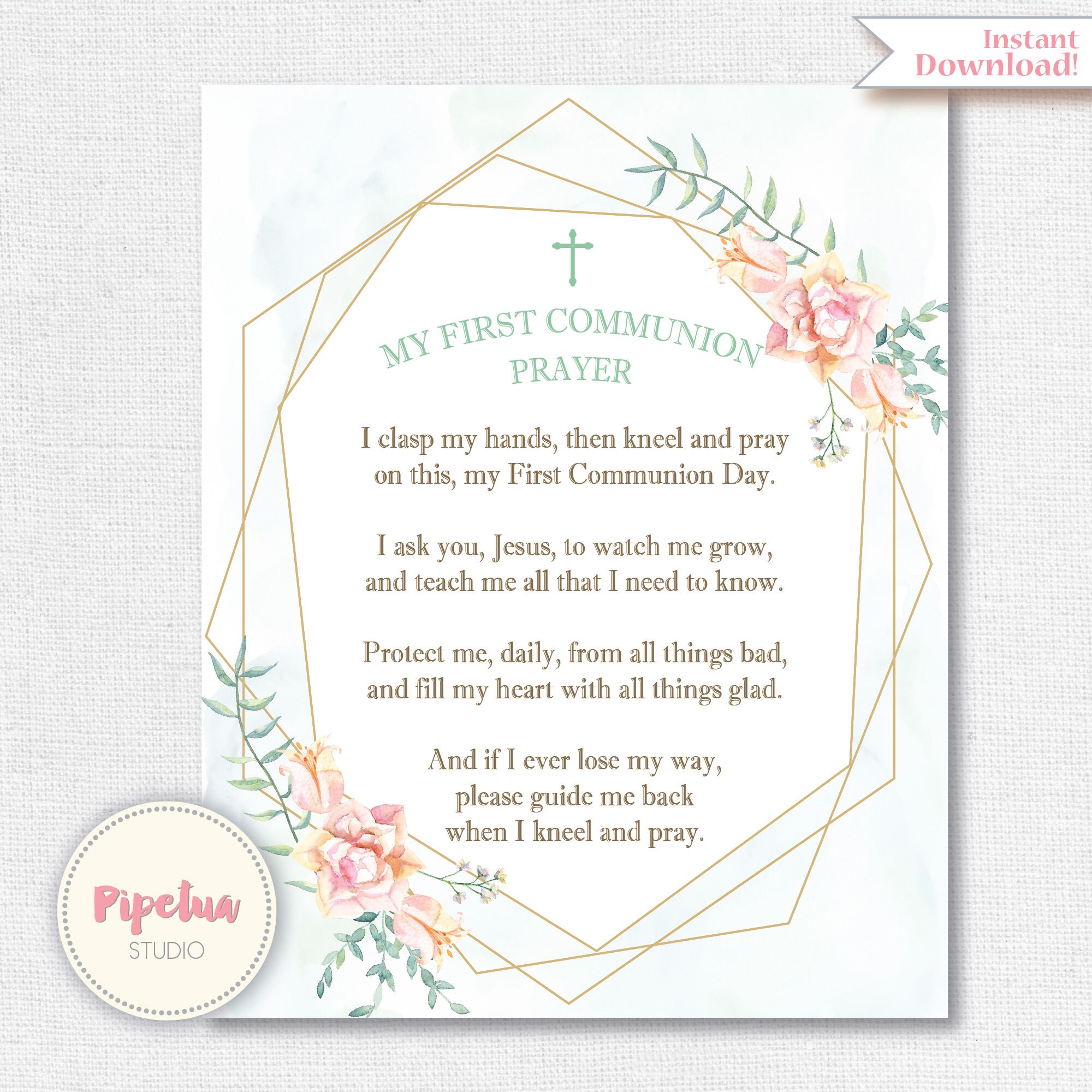 First Communion Prayer Printable Printable Word Searches