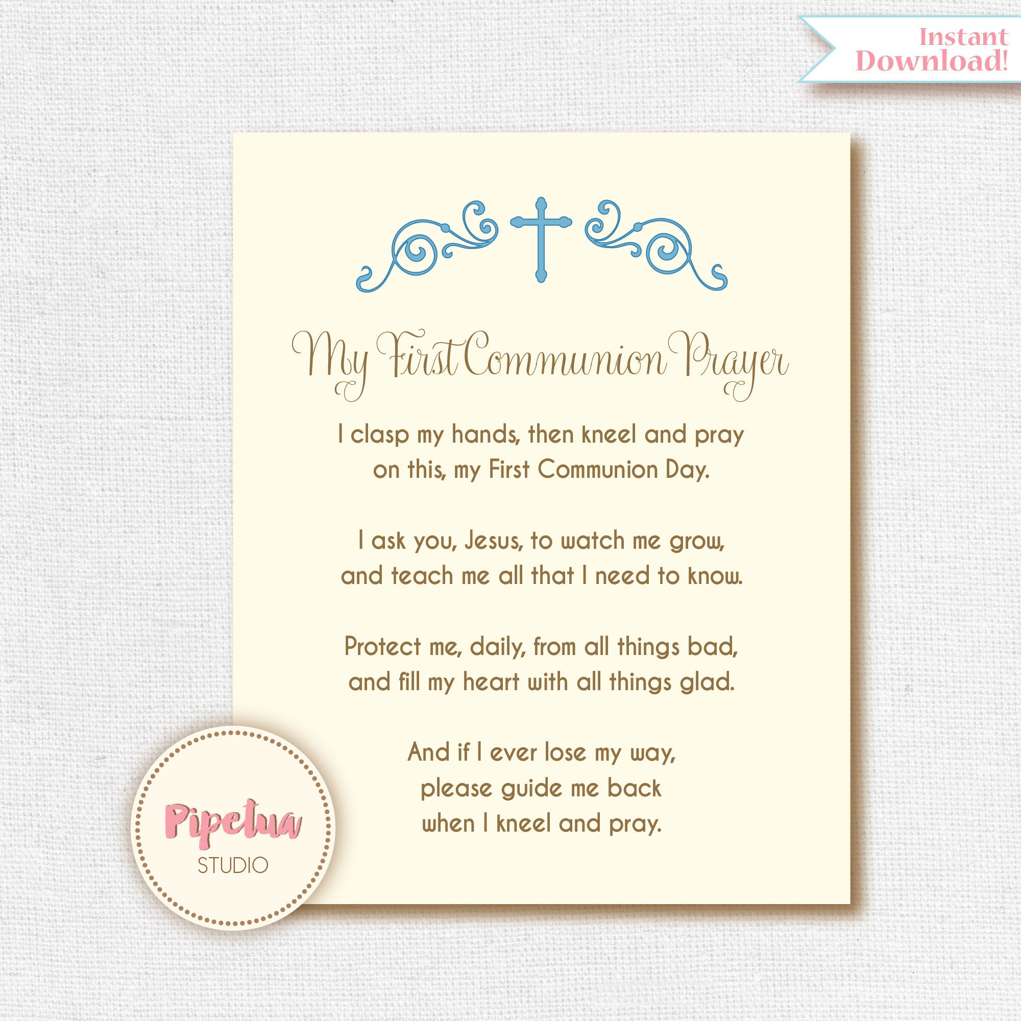 First Communion Prayer Printable Printable Word Searches