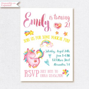 Unicorn invitation. Birthday unicorn invite. Printable unicorn invitation. Unicorn invite.