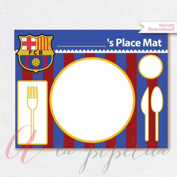 Barcelona Printables. Printable Soccer Place Mat. Barcelona - Etsy