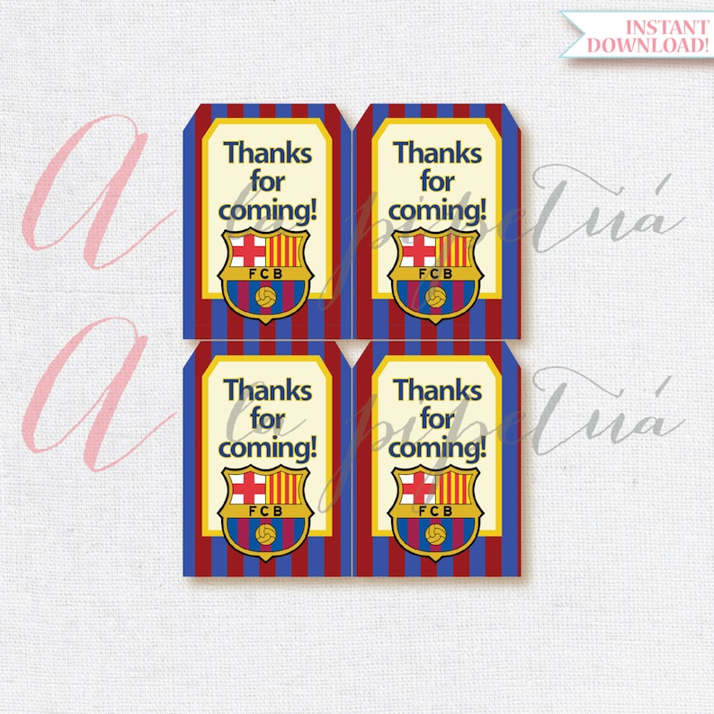 Thank You Favor Tags .barcelona Printable. Printable Favor Etsy