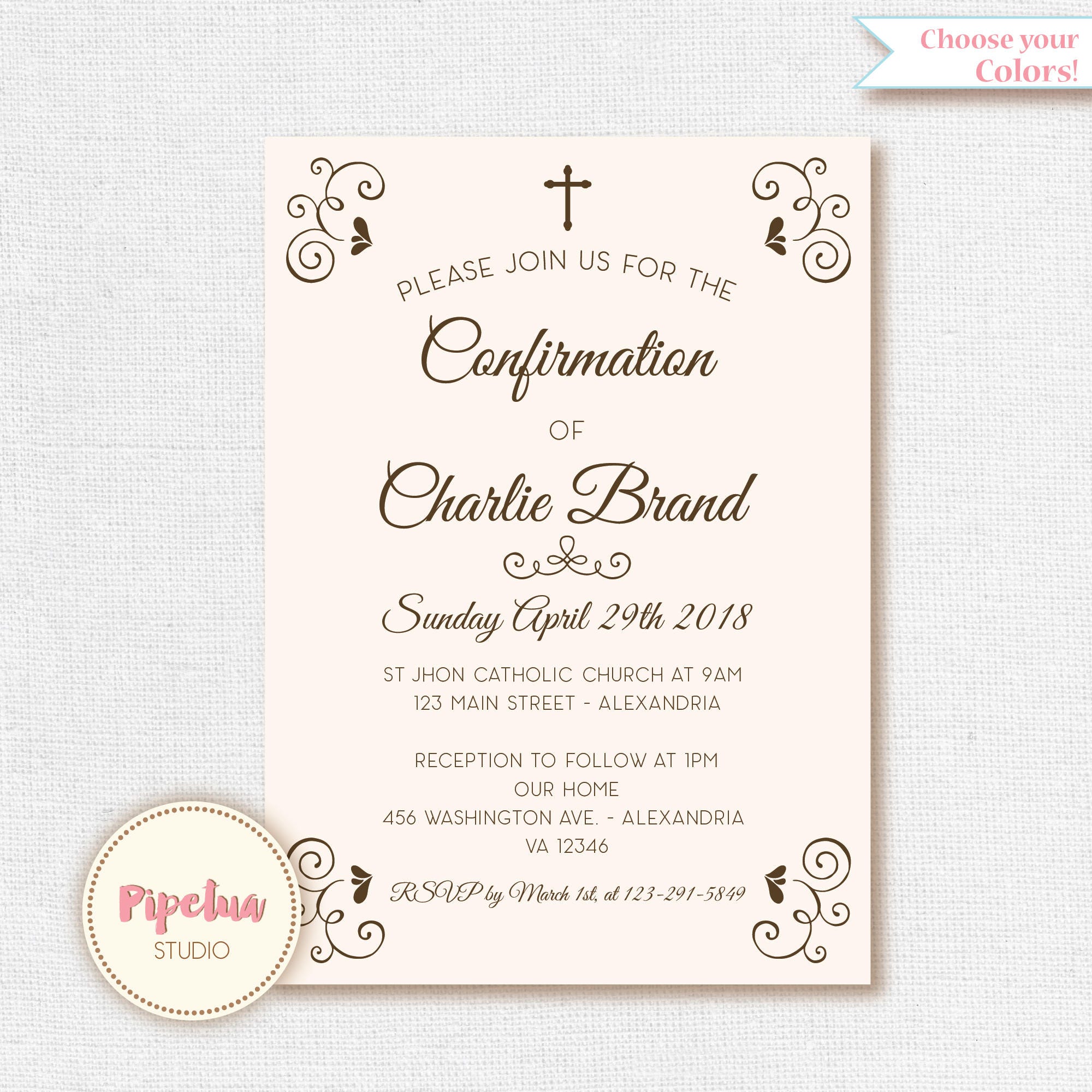Confirmation Invitation Holy Confirmation Printable Etsy Singapore