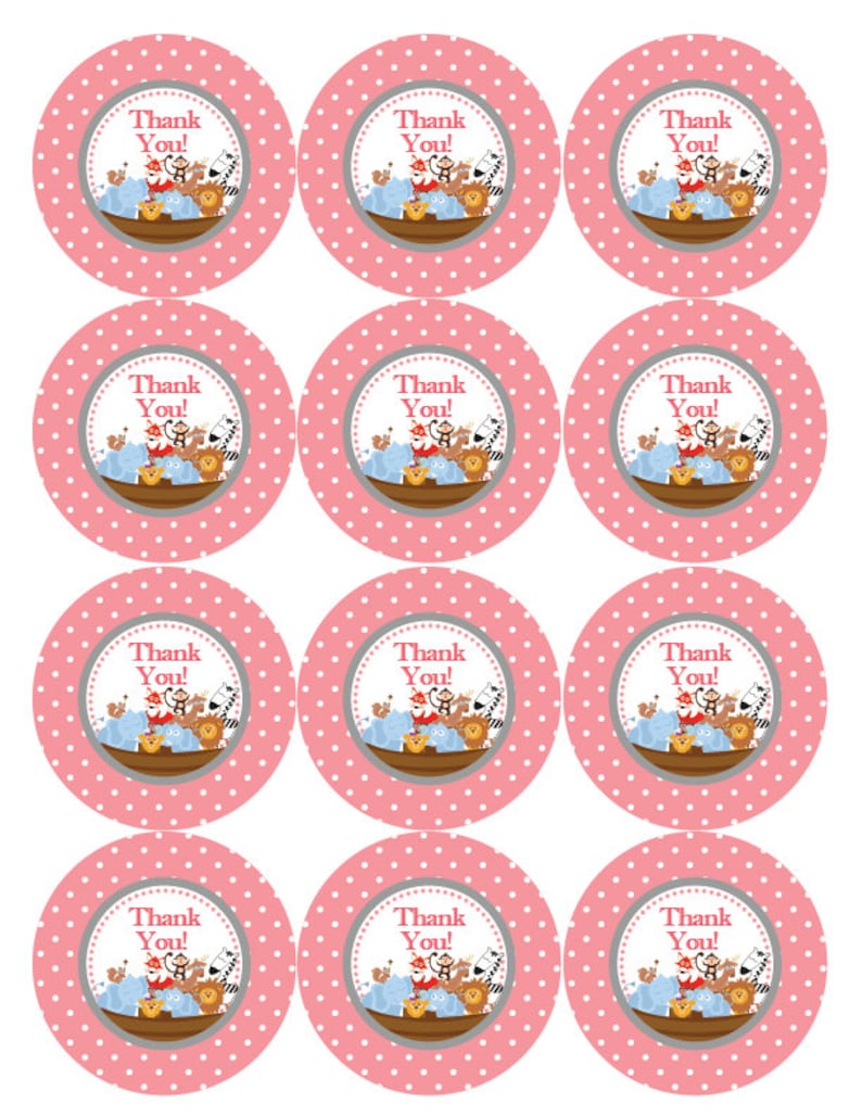 Thank You Favor Tags .noah's Ark Party Tags. Printable - Etsy