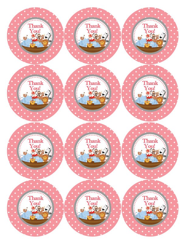 Thank You Favor Tags .noah's Ark Party Tags. Printable - Etsy