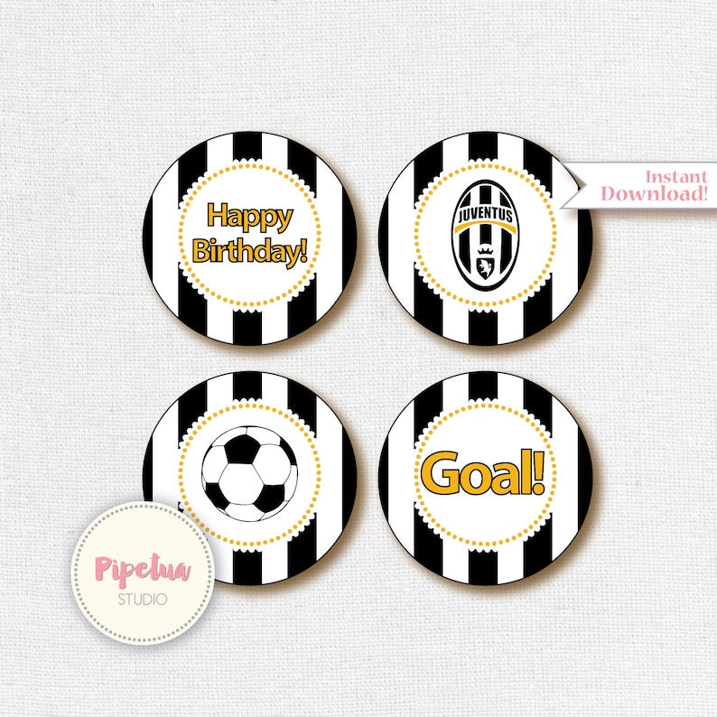 Juventus printables. Juventus toppers. Juventus decoration