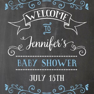 Welcome Baby Shower Sign. Chalkboard Welcome sign. Printable chalkboard poster. Chalkboard babyshower sign. Welcome babyshower chalkboard image 3