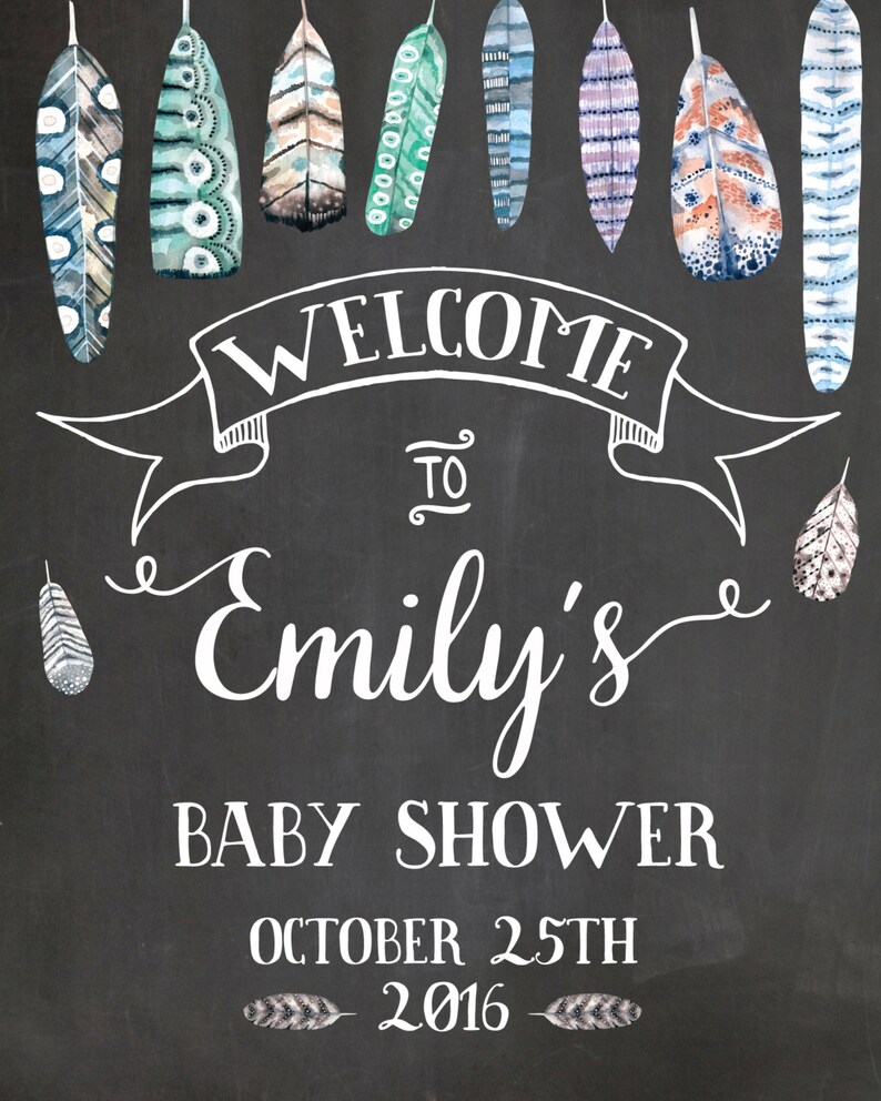 Baby Shower Sign. Chalkboard Sign. Boho Etsy