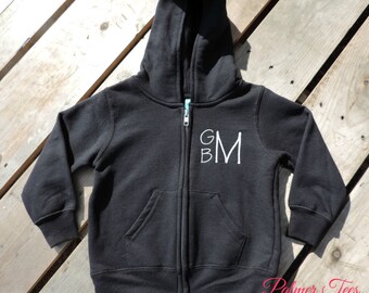 Infant/Toddler Monogrammed Full Zip Hoodie (Hooded Baby & Toddler Jacket with Zipper, Embroidered) CAR78TZH CAR78IZH