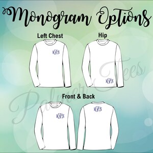 Comfort Colors Long Sleeve Monogrammed T-Shirt Adult Embroidered Monogram Unisex Tee Shirt Sizes S-3X 6014 image 3