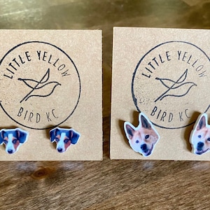 Custom Pet Earrings | Personalized Dog Acrylic Stud Earrings | Custom Cat Earrings | Pet Lover Gift