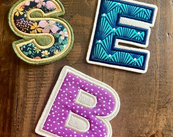 Letter Patch | Iron on Floral Letters | Appliqué Patch for Baby | Letter Patch for DIY | Alphabet Iron On + Sew on