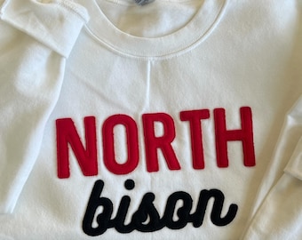 Custom Embroidered Sweatshirt | Personalized Vintage-like Sweatshirt | Customized Vintage Inspired Embroidered Felt Sweatshirt | Custom Text
