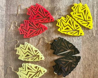Boucles d’oreilles des chefs KC | Boucles d’oreilles géométriques Arrowhead | Boucles d'oreilles Kansas City