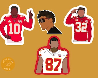 KC Chiefs Vinyl Decals | Mahomes Vinyl Decal | Travis Kelce Vinyl Decals | Tyrann Mathieu | Tyreek Hill Vinyl Stickers