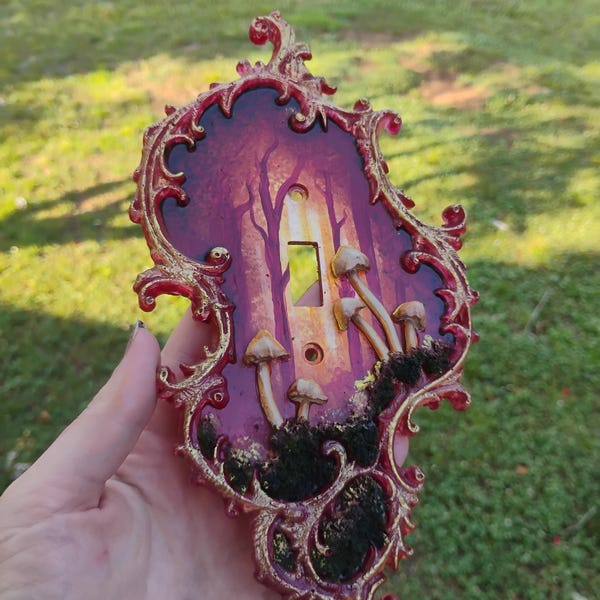 Fall season mushrooms outlet cover (made to order) single switch