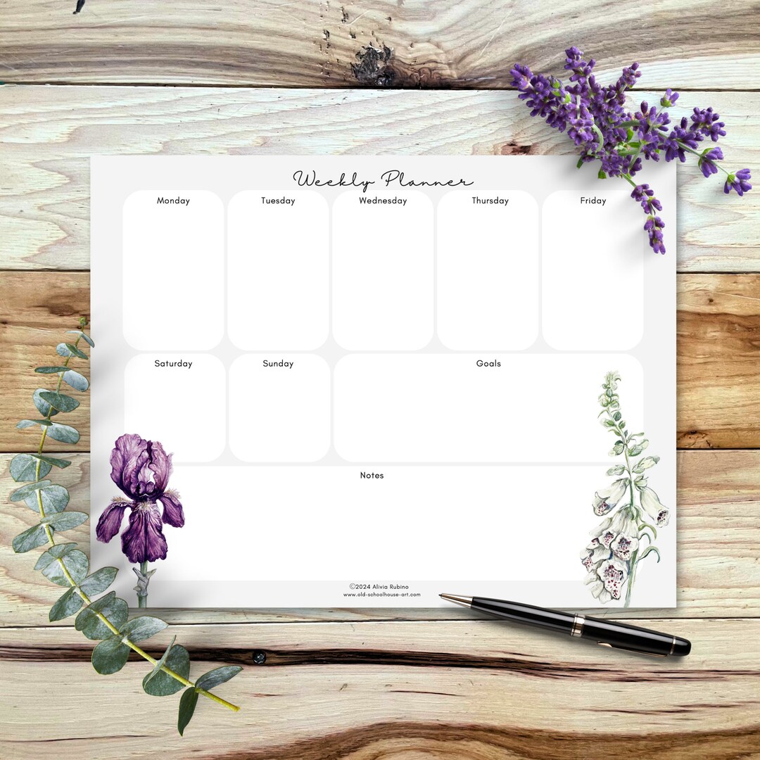 Floral Weekly Small Tear-away Desk Planner | Flowers | Organization ...