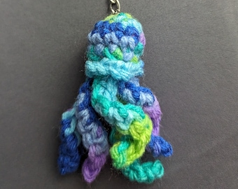 Multicolor Mini Crochet Jellyfish Keychain, Plushie Keychain, Amigurumi, Crochet Keychain, Jellyfish, Cute Keychain, Fun Keychain, Keychains