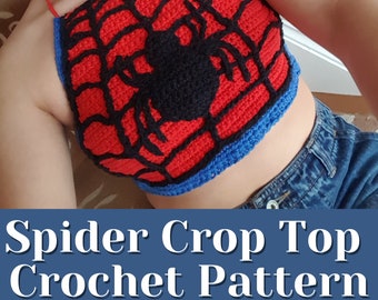 Spider Crochet Cosplay Crop Top Pattern