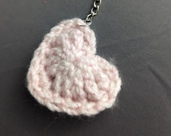 Pink Crochet Heart Plushie Keychain, crochet keychain, heart keychain, cute keychain, amigurumi, heart accessory, pink gifts, cute gifts