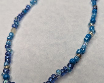 Ocean Blue Beaded Necklace, Gifts for her, beaded necklace, handmade jewelry, sea blue necklace, blue necklace, blue gifts, ocean jewelry